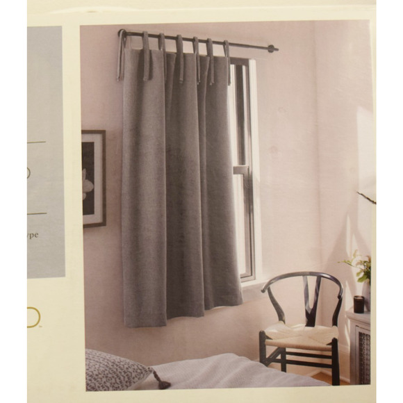 Threshold 50x63" Blackout Aruba Tie-Top Curtain Panel Gray* - Picture 1 of 6